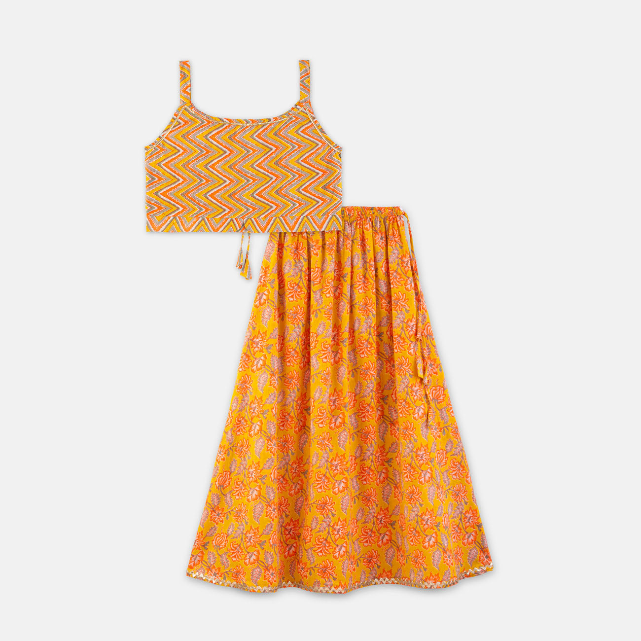 Jaipur Cotton Crop Top & Skirt Set