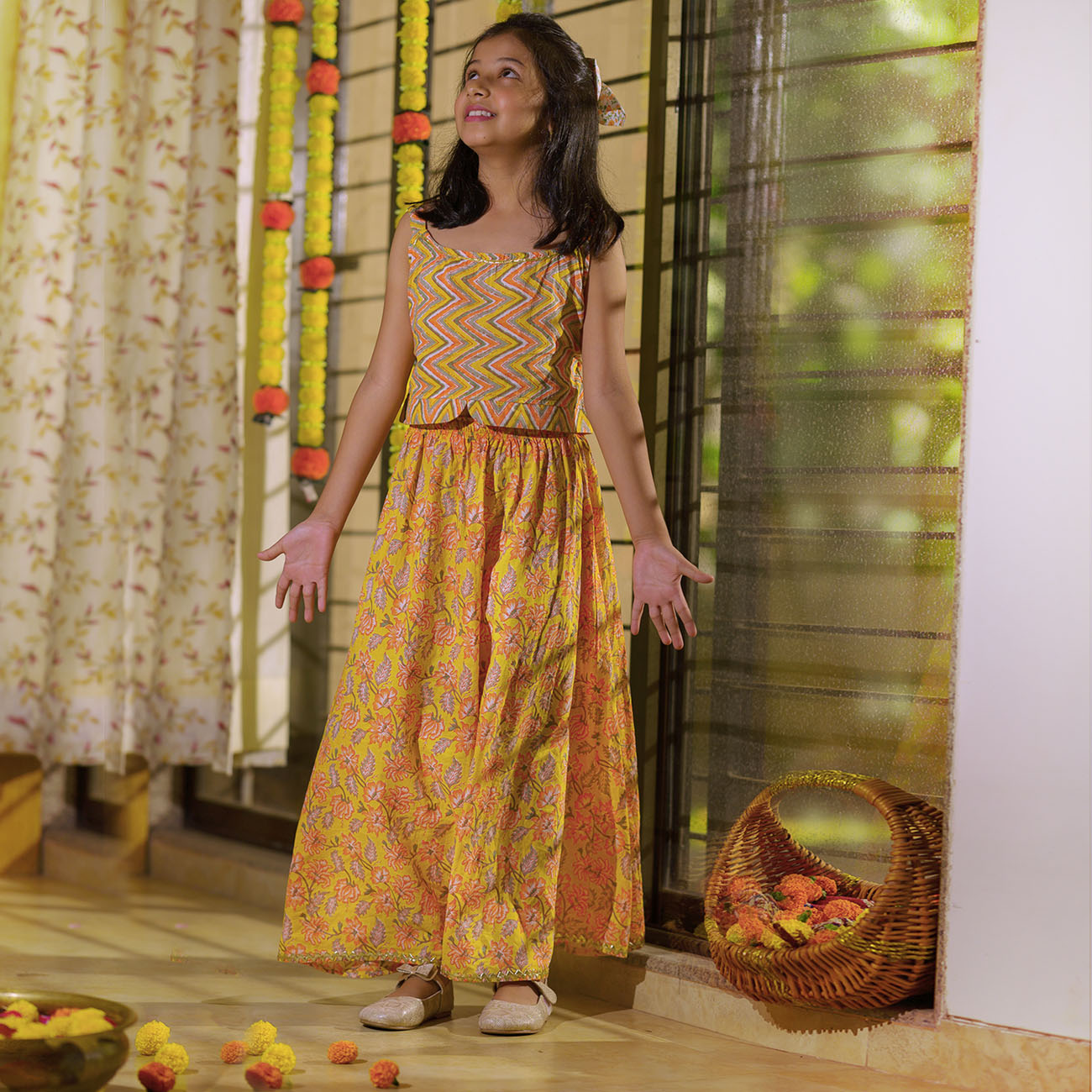 Jaipur Cotton Crop Top & Skirt Set