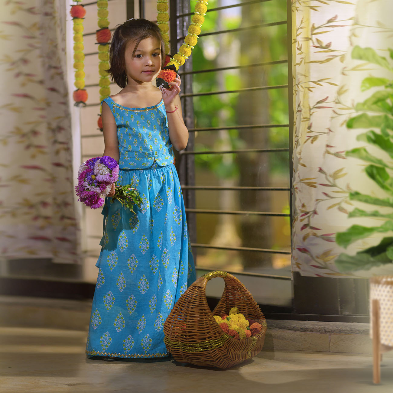 Jaipur Cotton Crop Top & Skirt Set