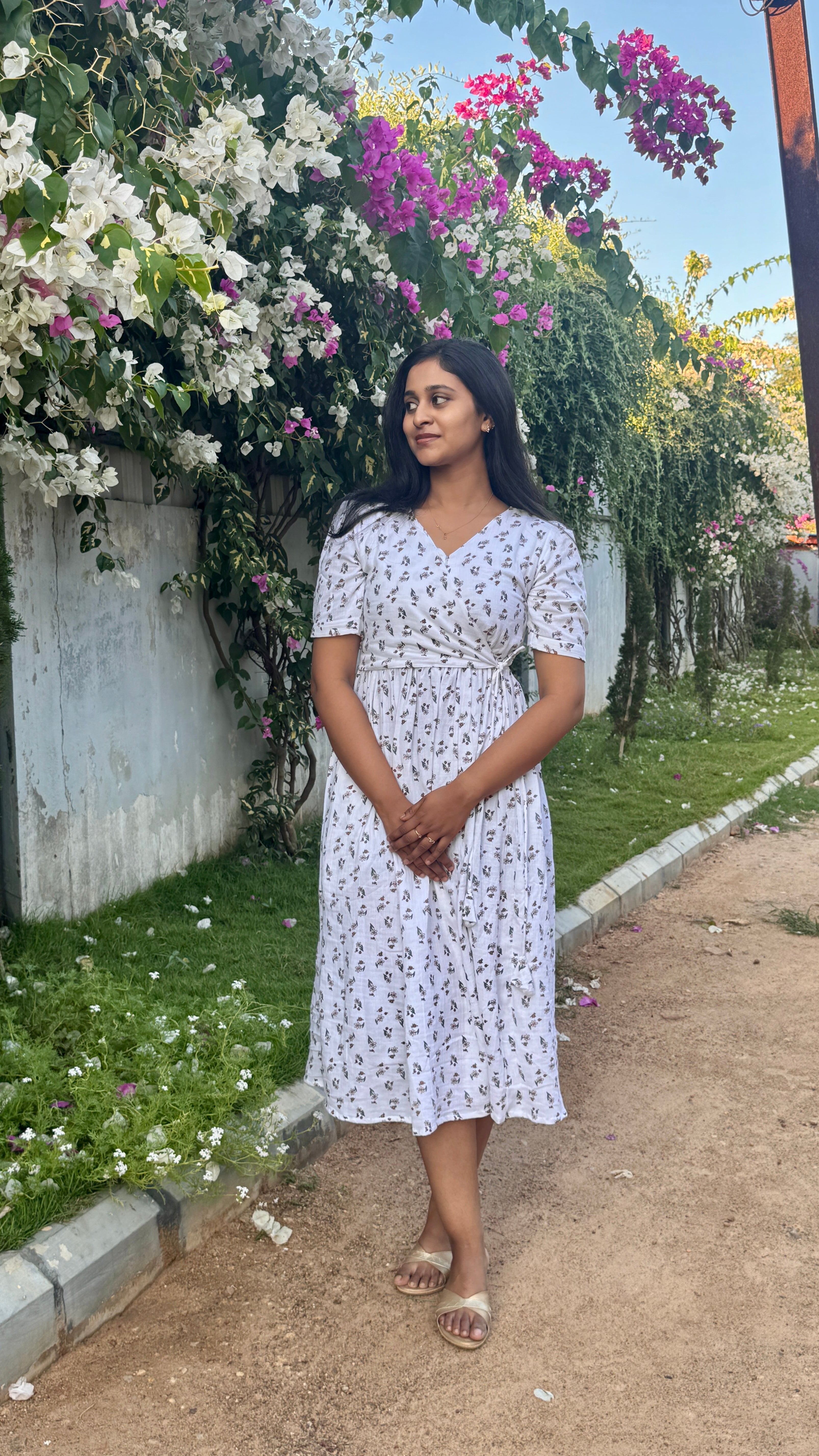 Muslin Angrakha Style Dress for Women