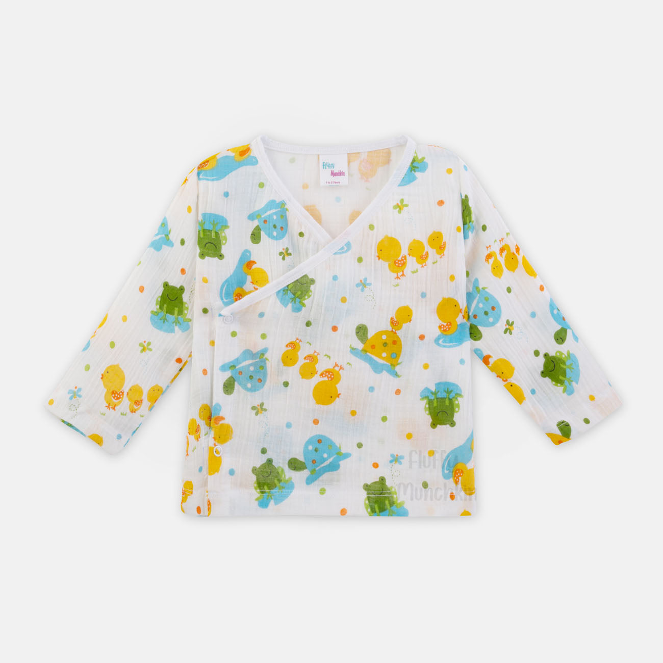 Unisex Frog & Duck Print Angrakha Style Co-ord Set