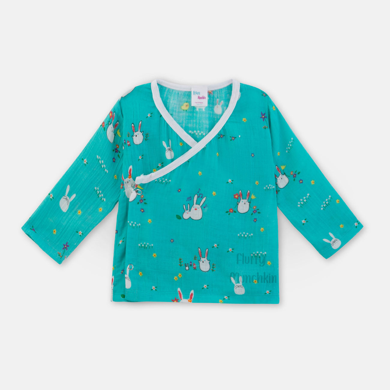 Unisex Bunny Print Angrakha Style Co-ord Set