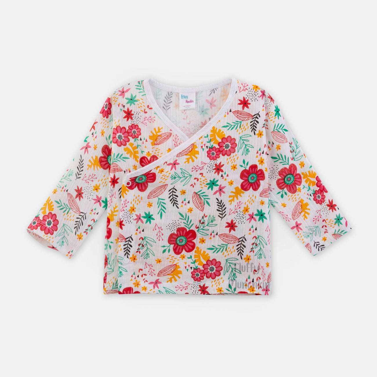 Unisex Floral Print Angrakha Style Co-ord Set