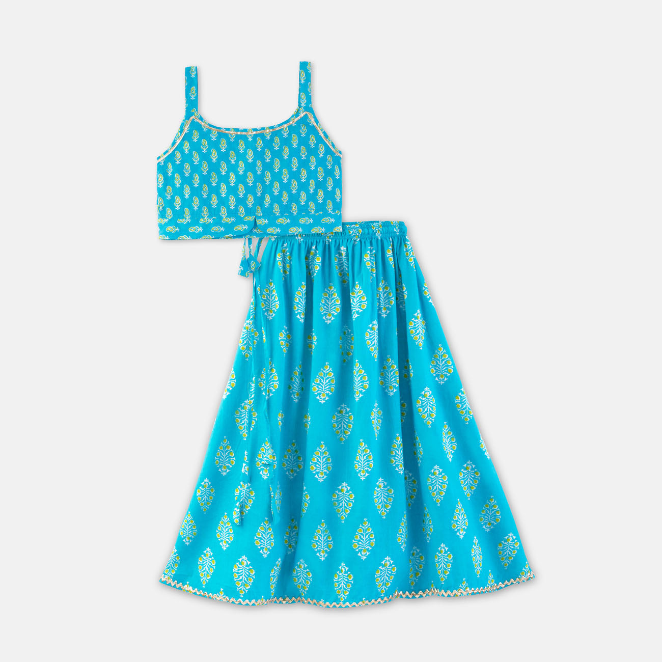 Jaipur Cotton Crop Top & Skirt Set