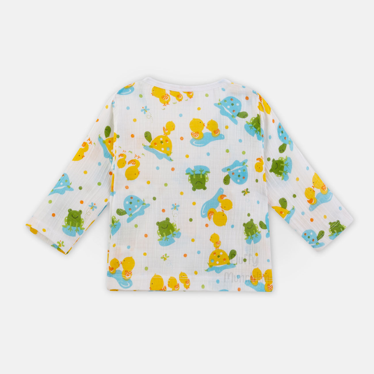 Unisex Frog & Duck Print Angrakha Style Co-ord Set