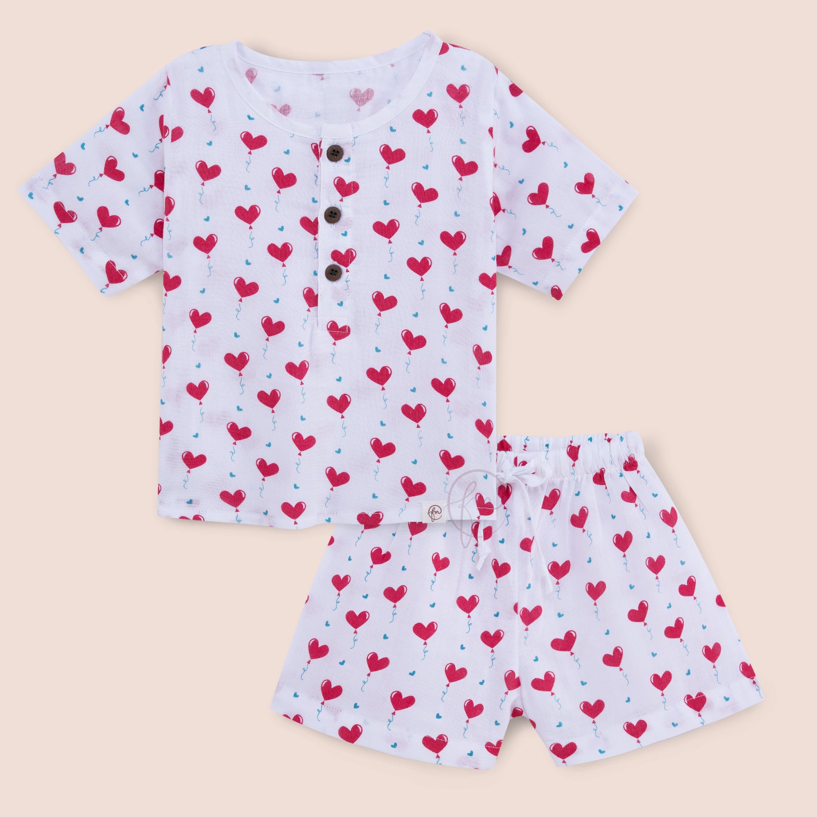 Unisex Heart print co ord set