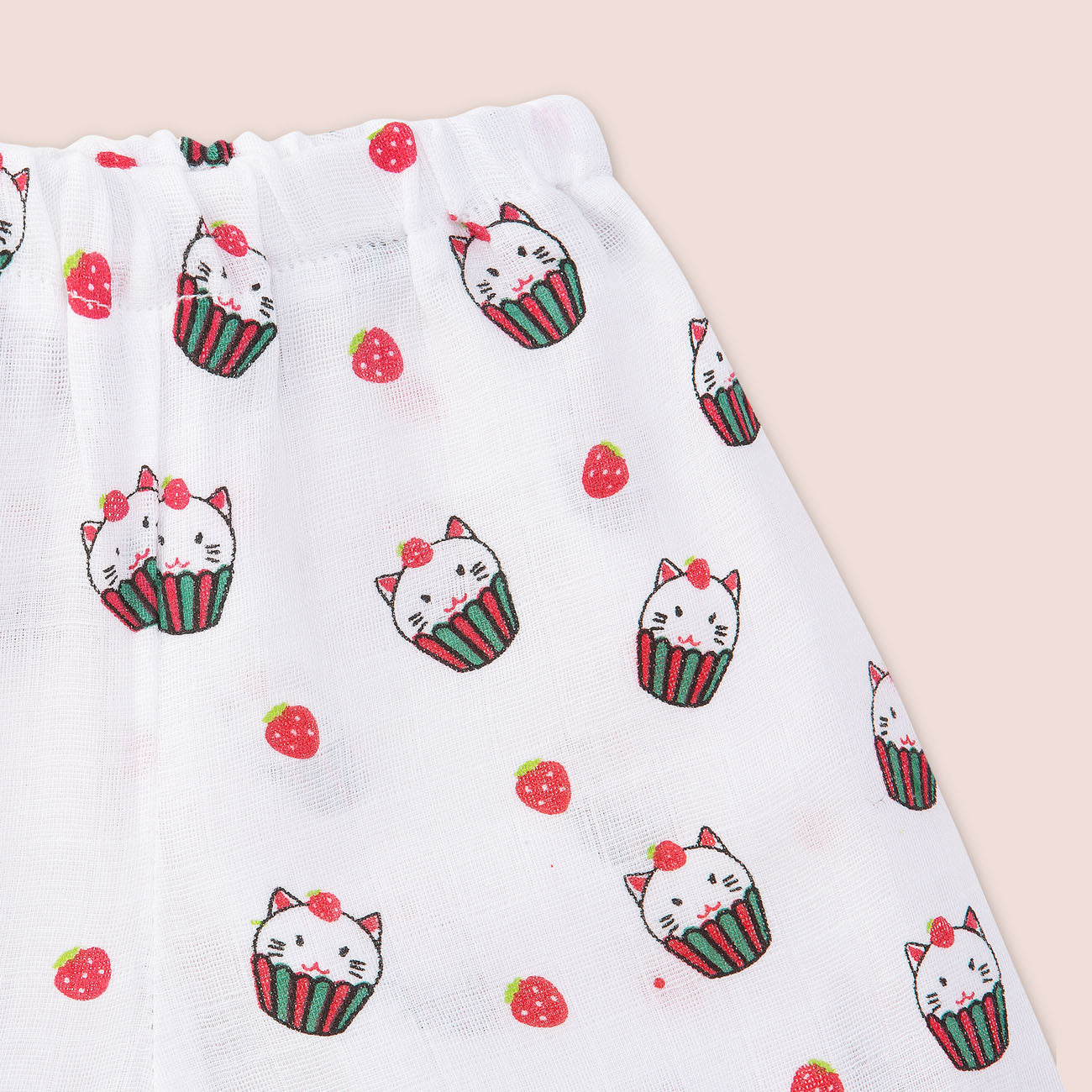 Half Sleeves Jabla Shorts set - Strawberry kitty