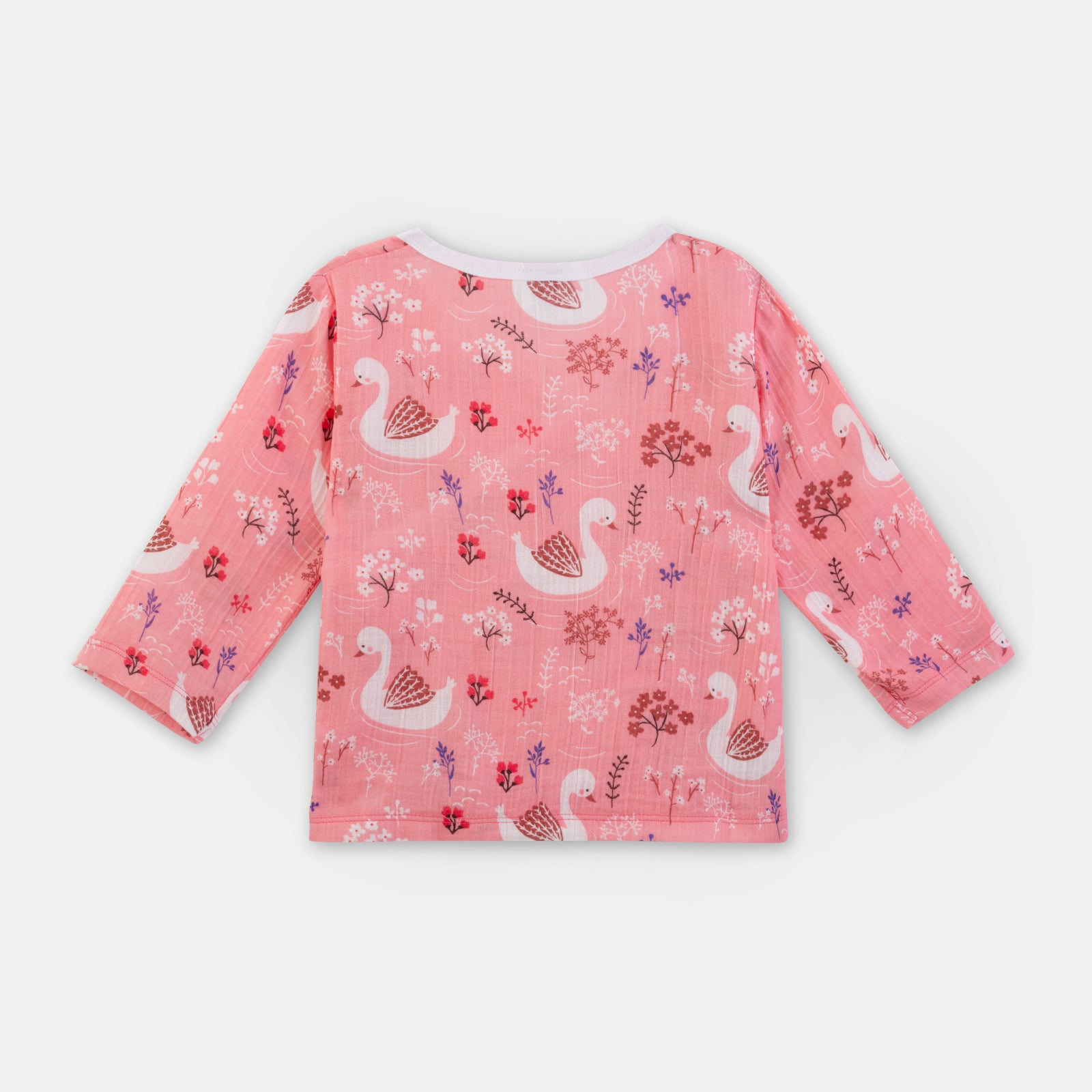 Unisex Swan Print Angrakha Style Co-ord Set