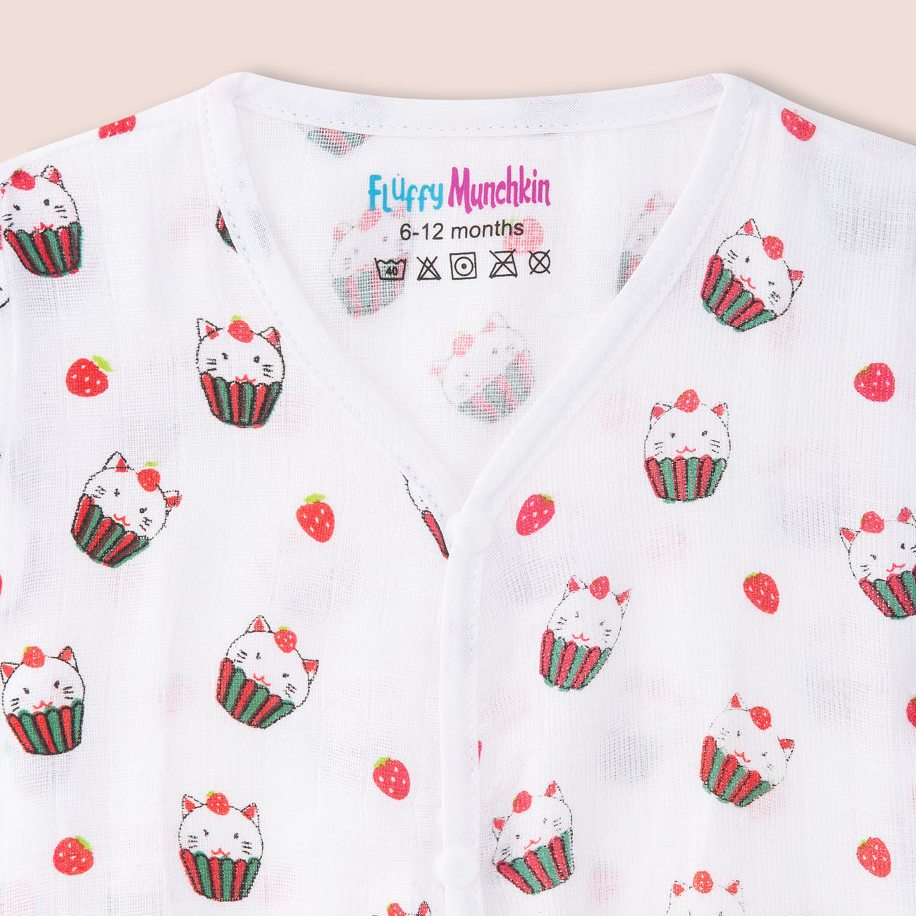 Half Sleeves Jabla Shorts set - Strawberry kitty