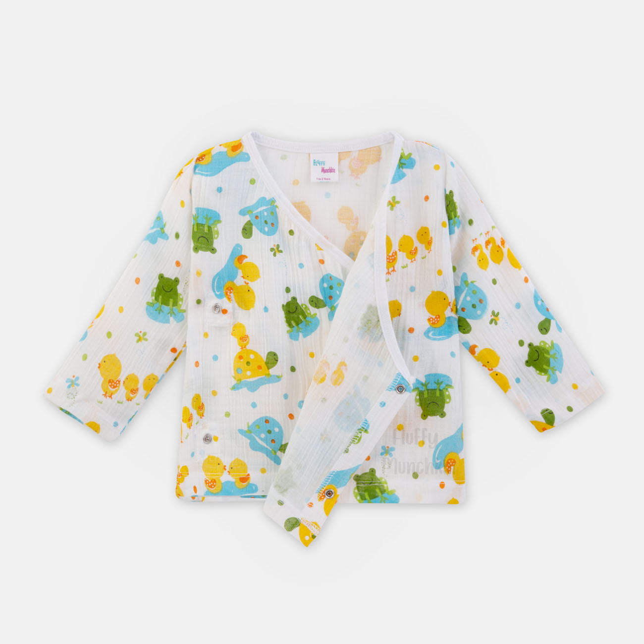 Unisex Frog & Duck Print Angrakha Style Co-ord Set