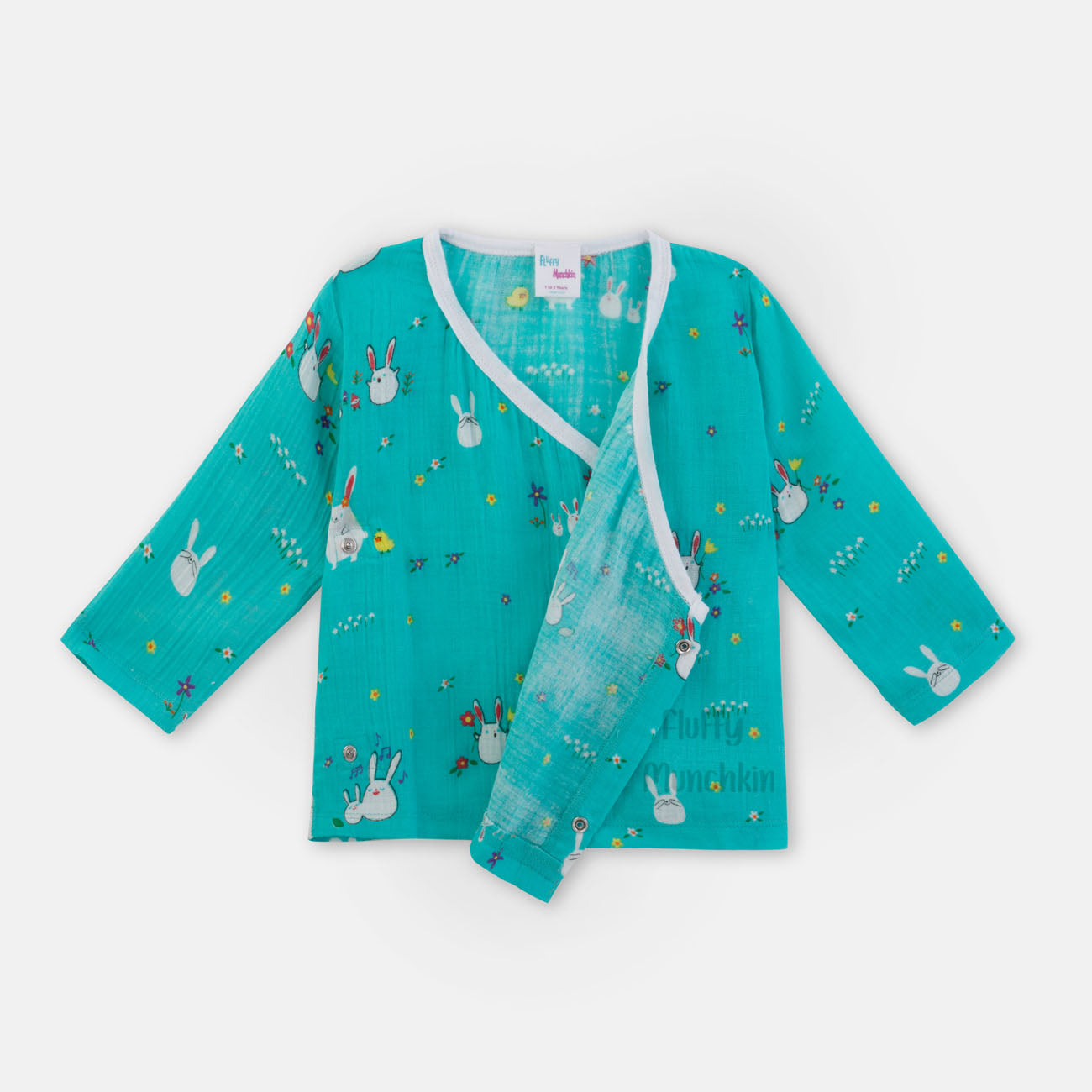 Unisex Bunny Print Angrakha Style Co-ord Set