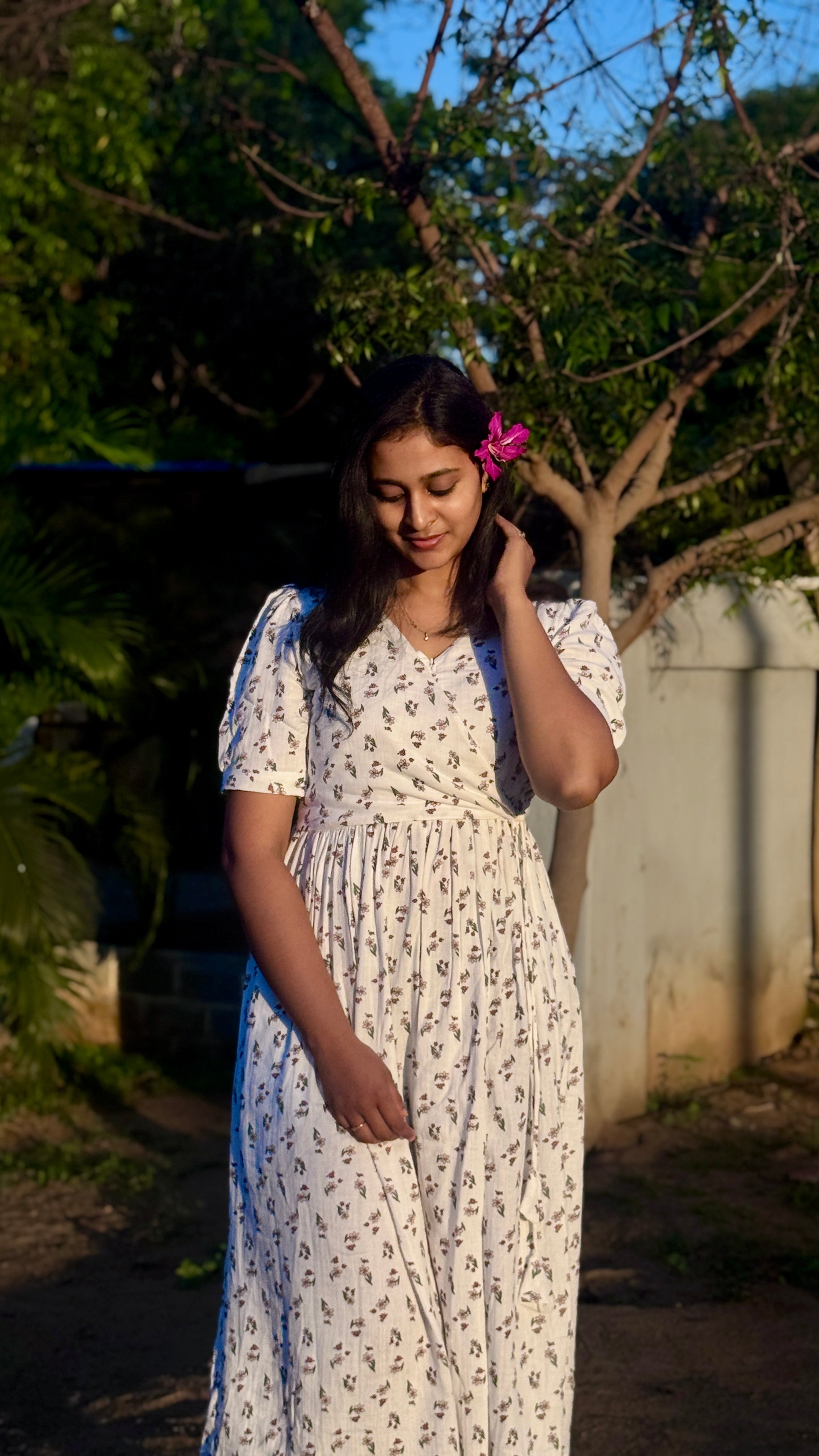 Muslin Angrakha Style Dress for Women