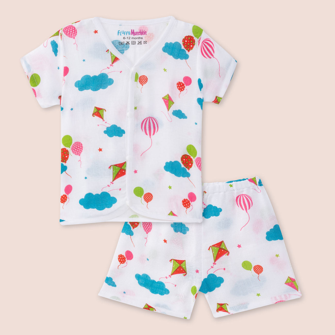 Half Sleeves Jabla Shorts set - Joyful colors