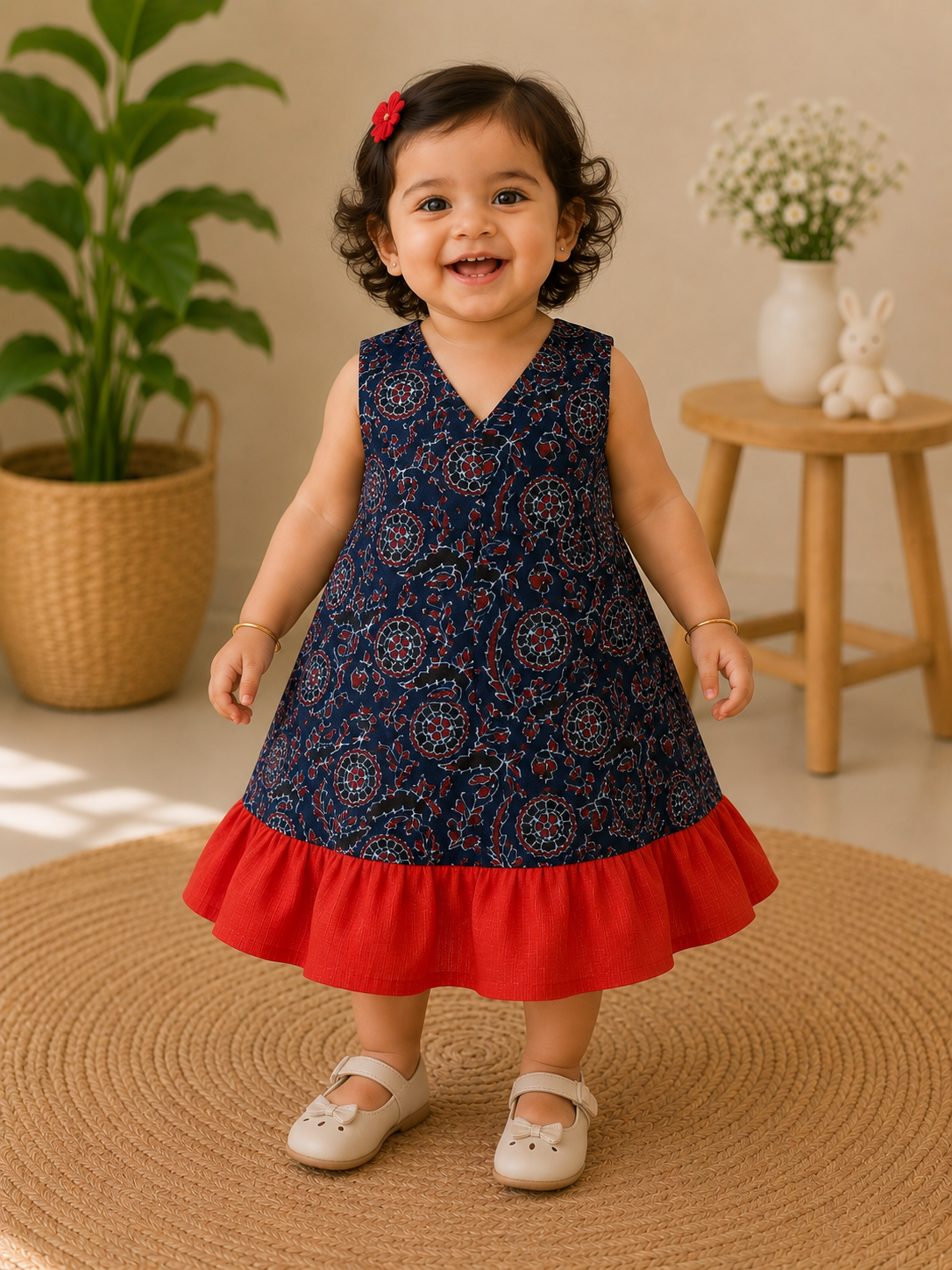 Indigo & Scarlet Dress
