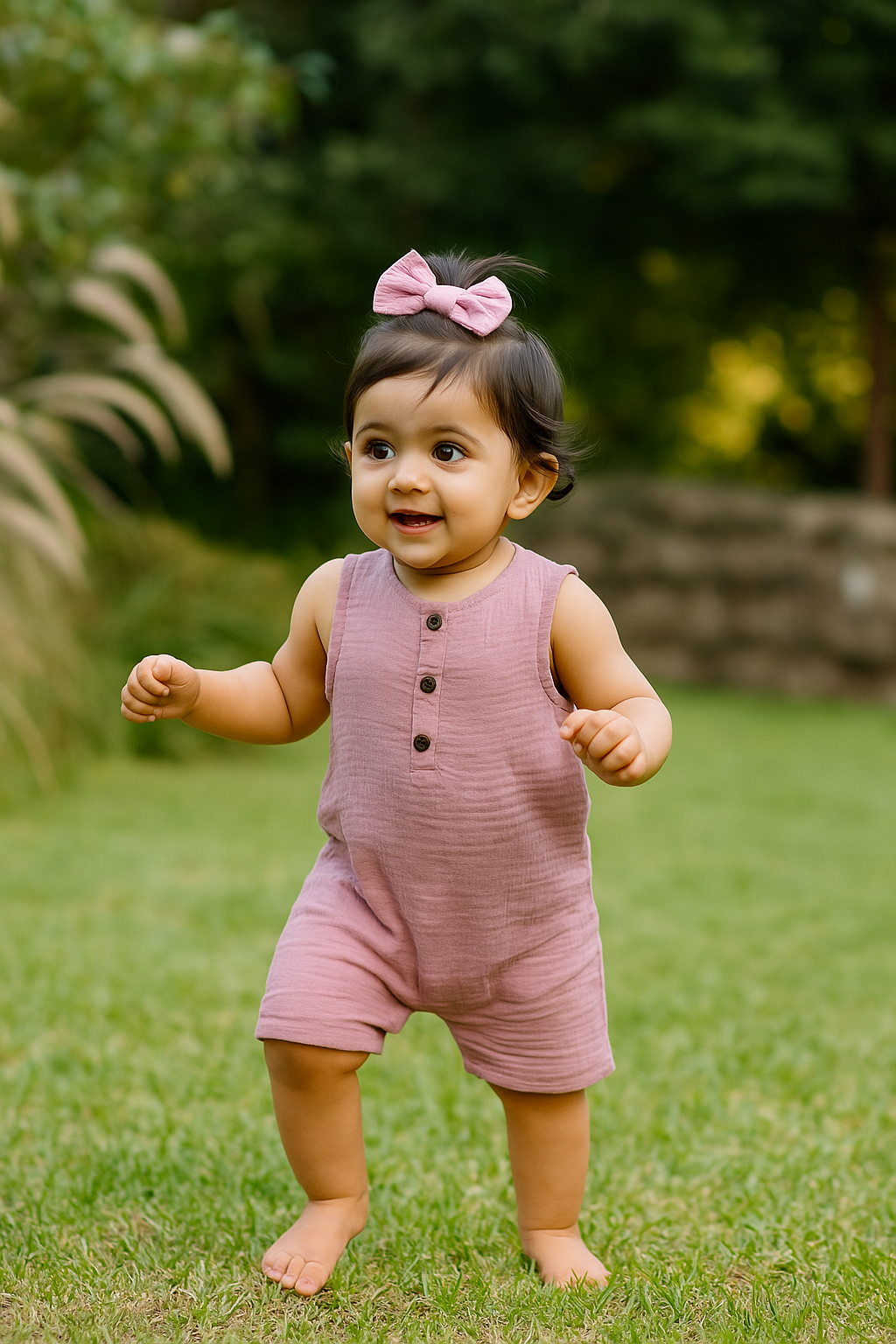 Knee Length Romper- Lilac