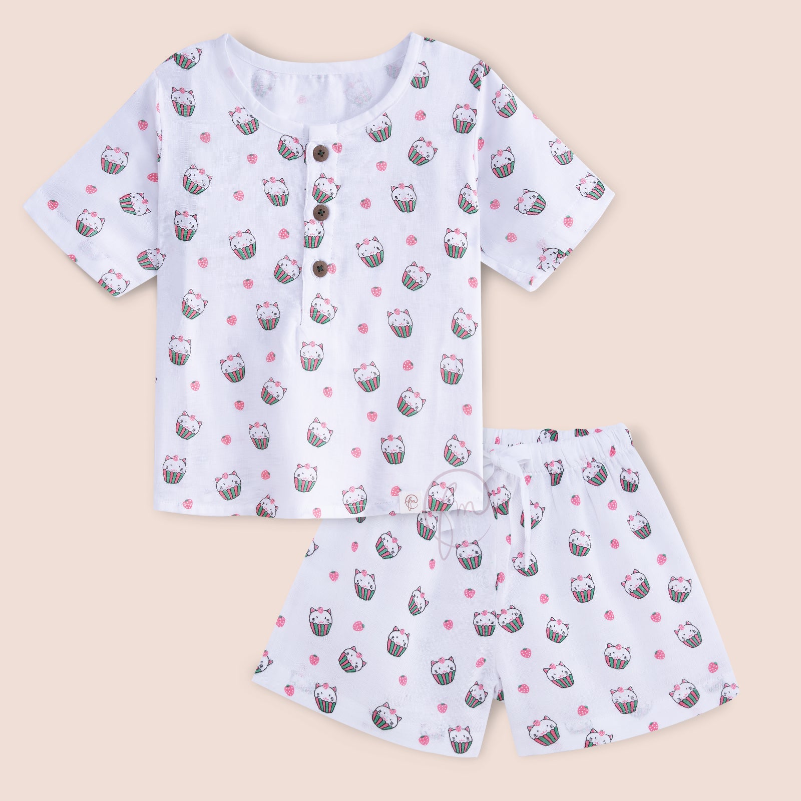 Unisex Cupcat Print Co-ord Set