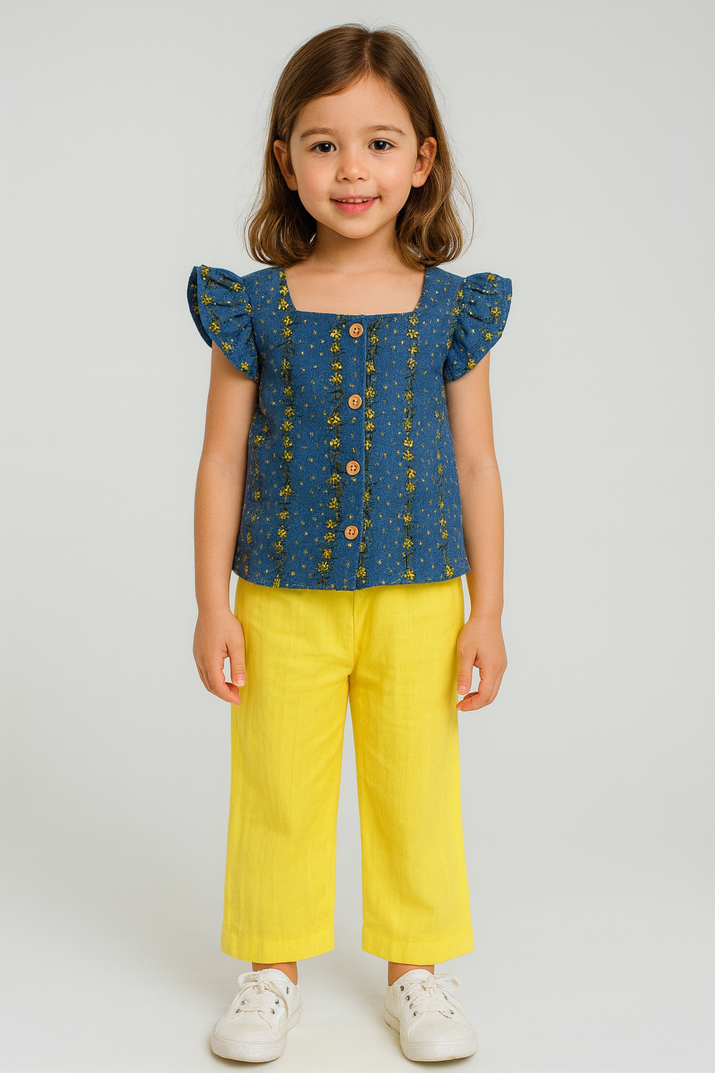 Premium Girls Double-Layered Muslin Co-ord Set