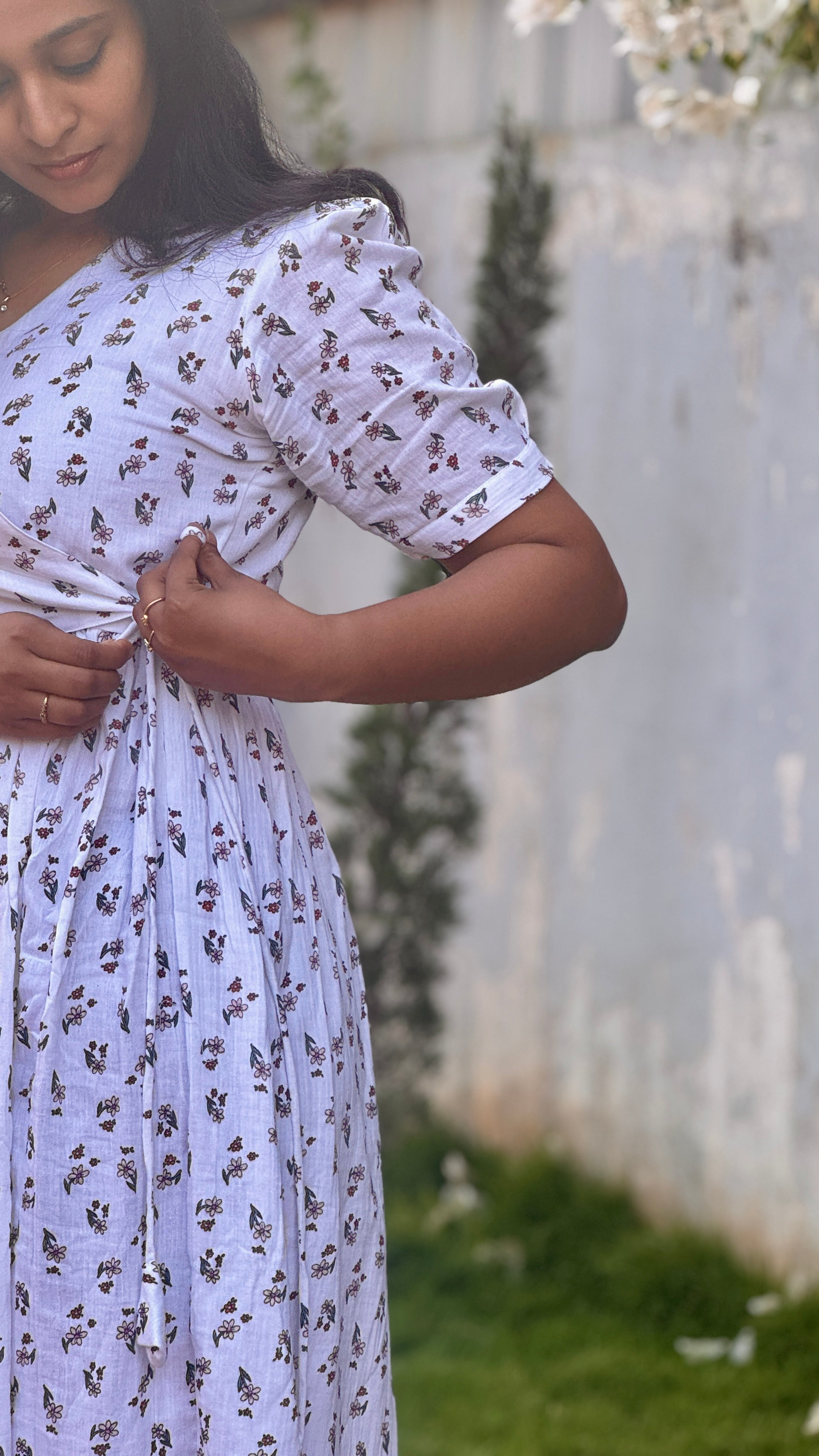 Muslin Angrakha Style Dress for Women