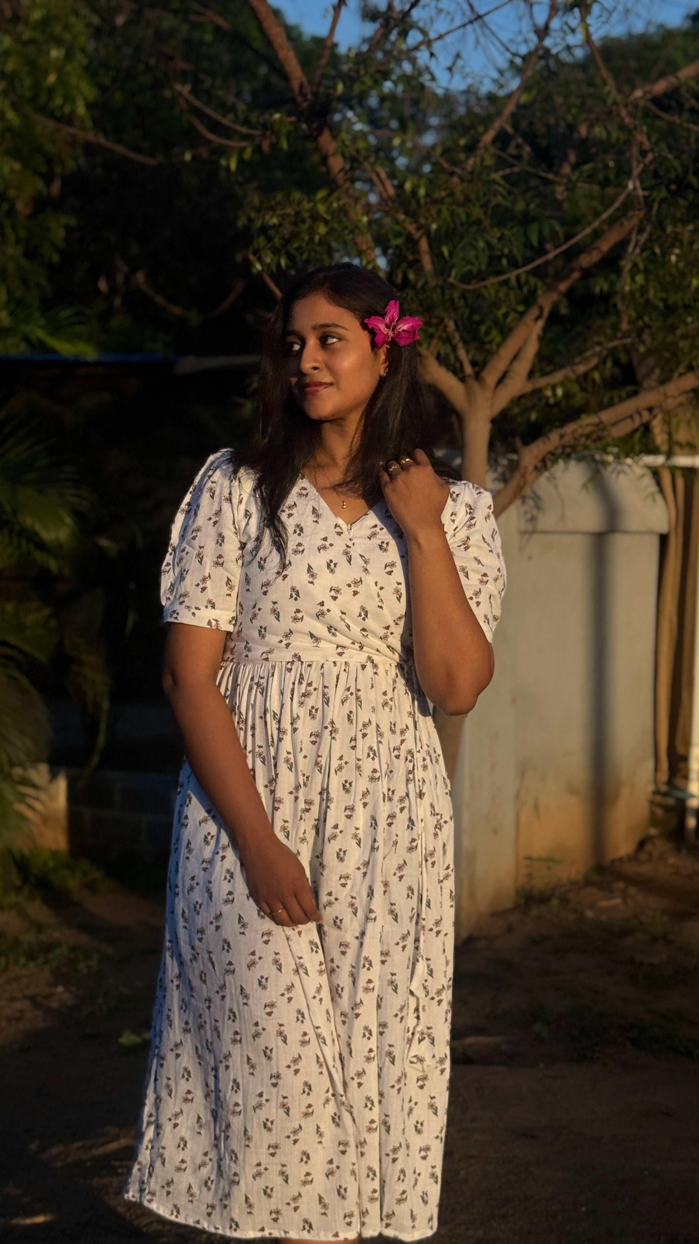 Muslin Angrakha Style Dress for Women