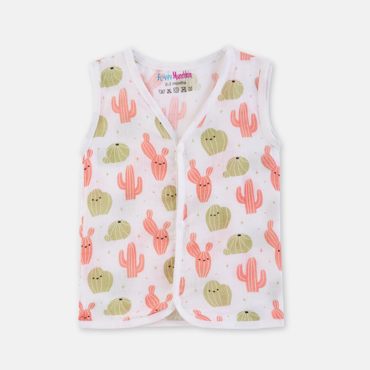 Sleeveless Jabla & Nappy Set – Cactus Print (Preemie & 0-3M)