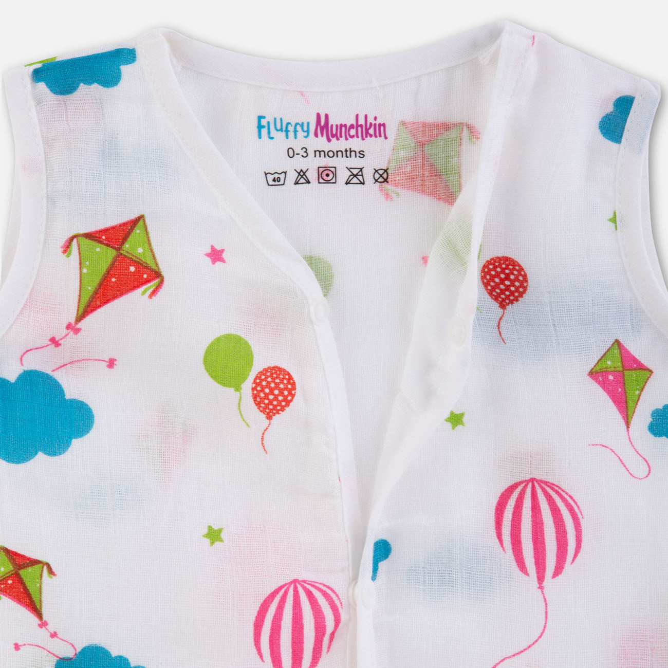 Sleeveless Jabla & Nappy Set Joyful colors (Preemie & 0-3M)