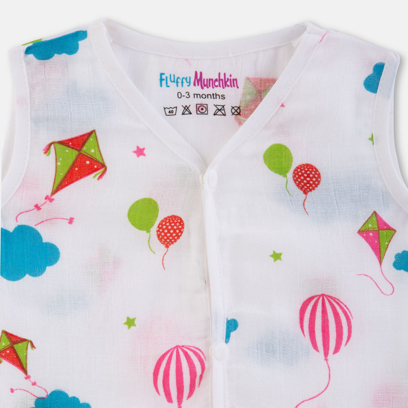 Sleeveless Jabla & Nappy Set Joyful colors (Preemie & 0-3M)