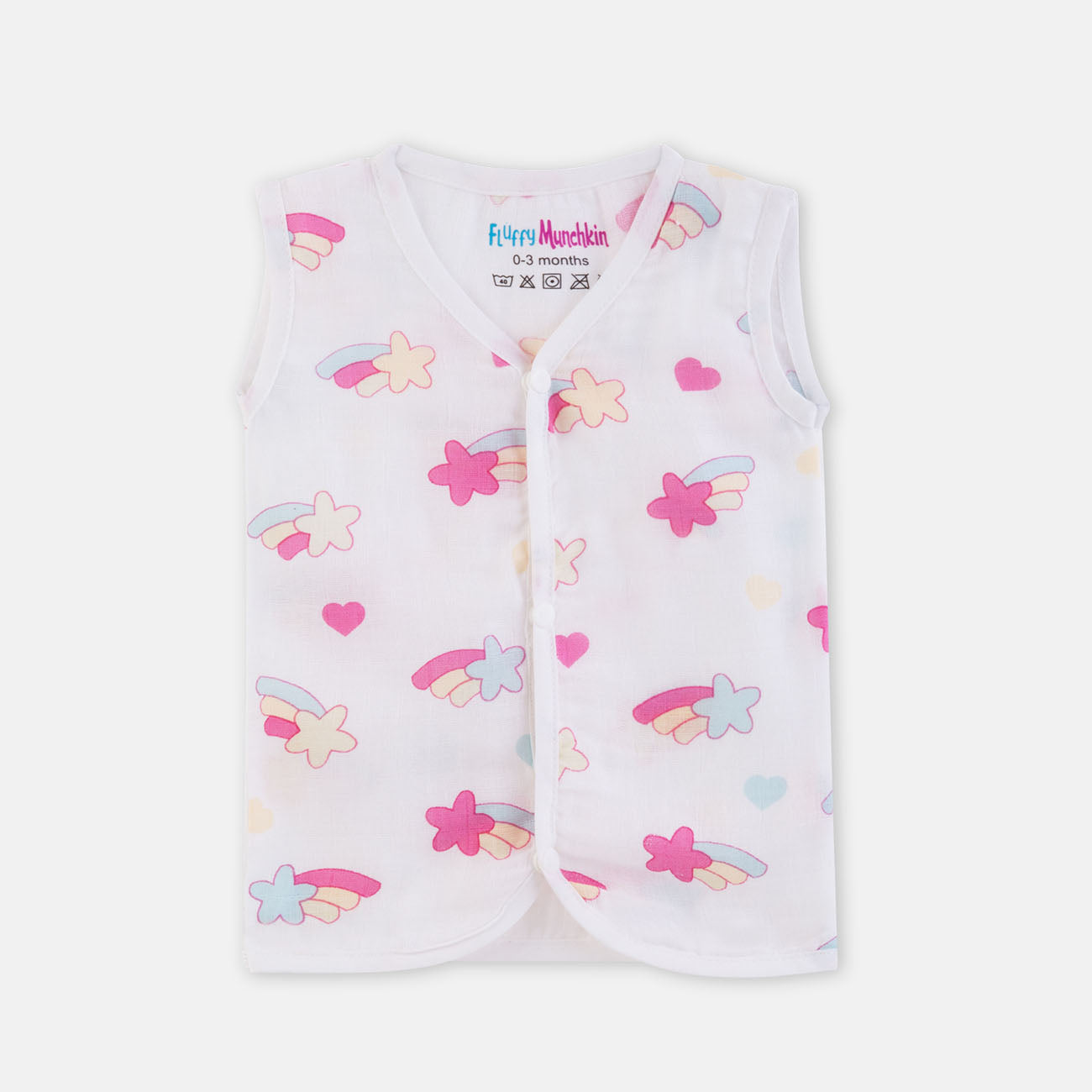 Sleeveless Jabla & Nappy Set Shooting stars (Preemie & 0-3M)