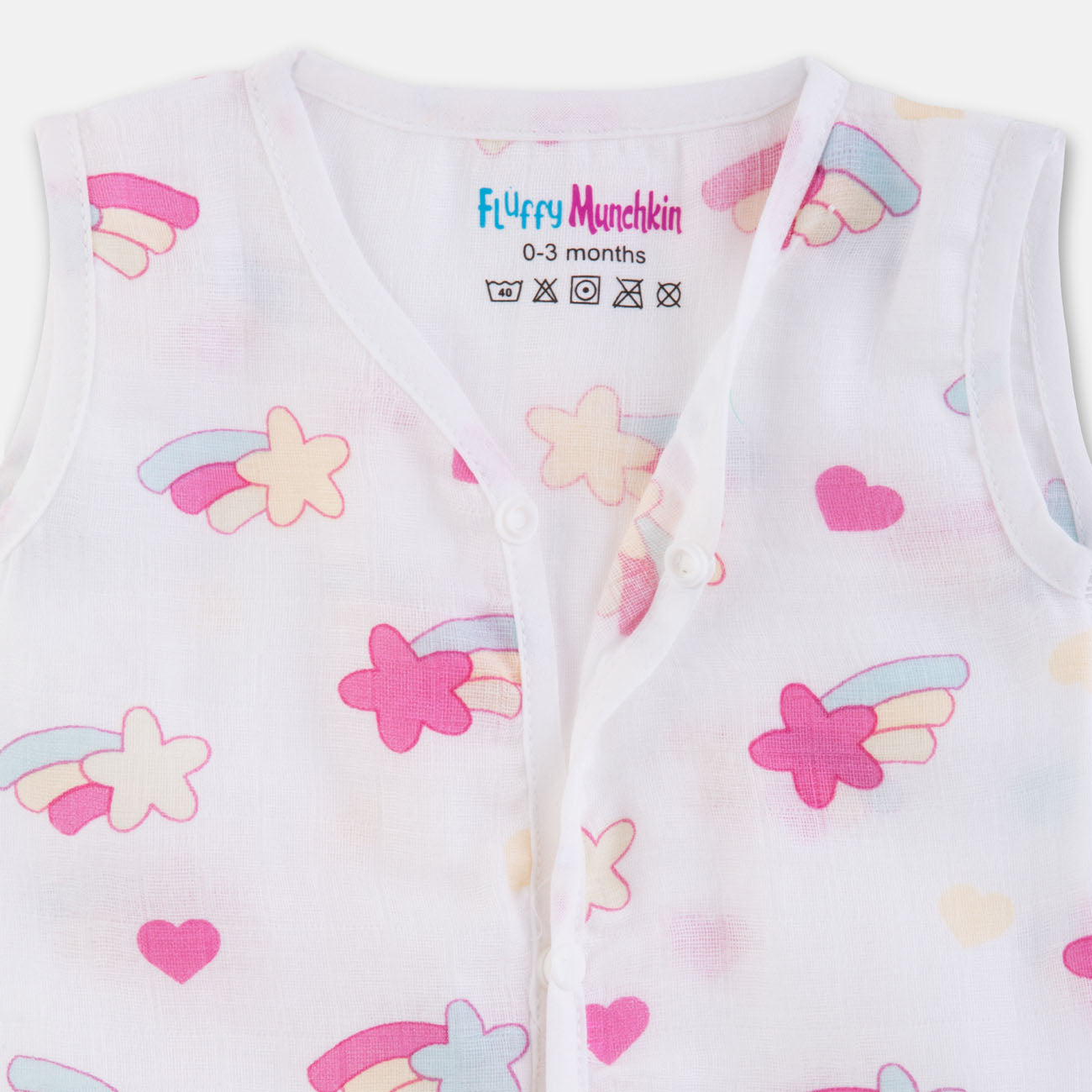Sleeveless Jabla & Nappy Set Shooting stars (Preemie & 0-3M)