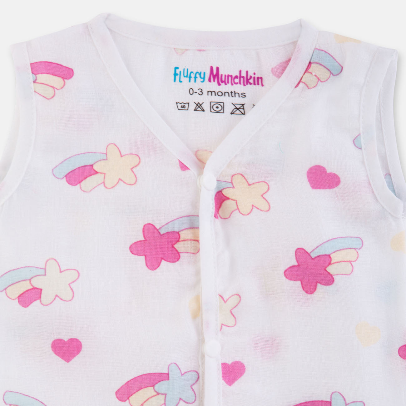 Sleeveless Jabla & Nappy Set Shooting stars (Preemie & 0-3M)