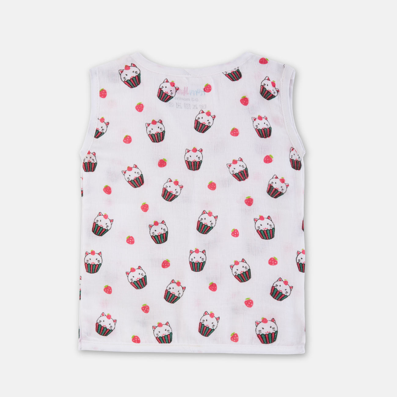 Sleeveless Jabla & Nappy Set Strawberry Kitty (Preemie & 0-3M)