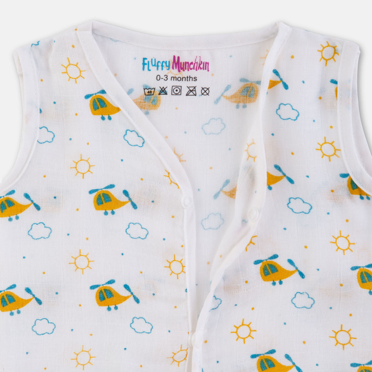 Sleeveless Jabla & Nappy Set Whirly Bird (Preemie & 0-3M)