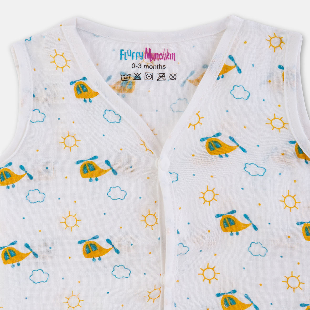 Sleeveless Jabla & Nappy Set Whirly Bird (Preemie & 0-3M)