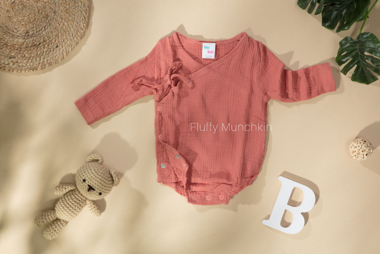 Full Sleeves Onesies - Brown Kimono