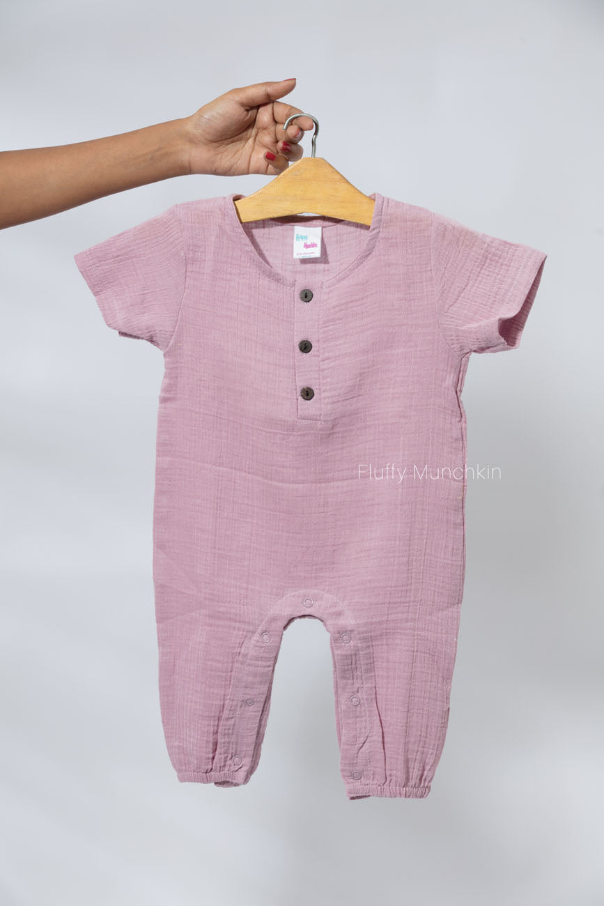 Half Sleeves Romper - Lilac