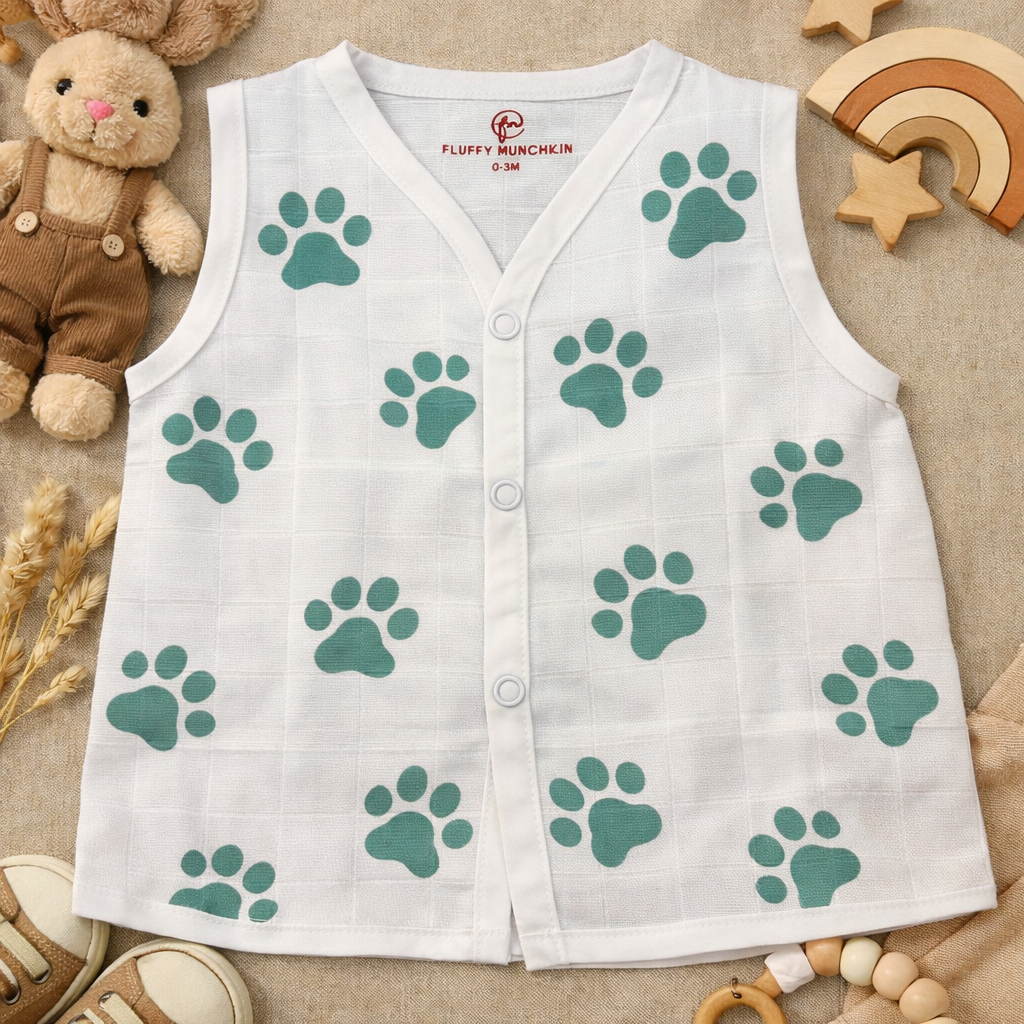 Sleeveless Muslin Jabla - PAW