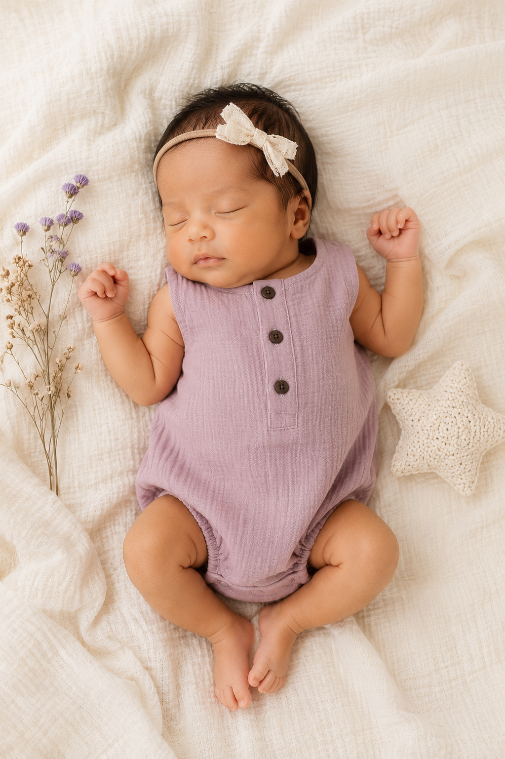 Lavender Mist Muslin Onesie