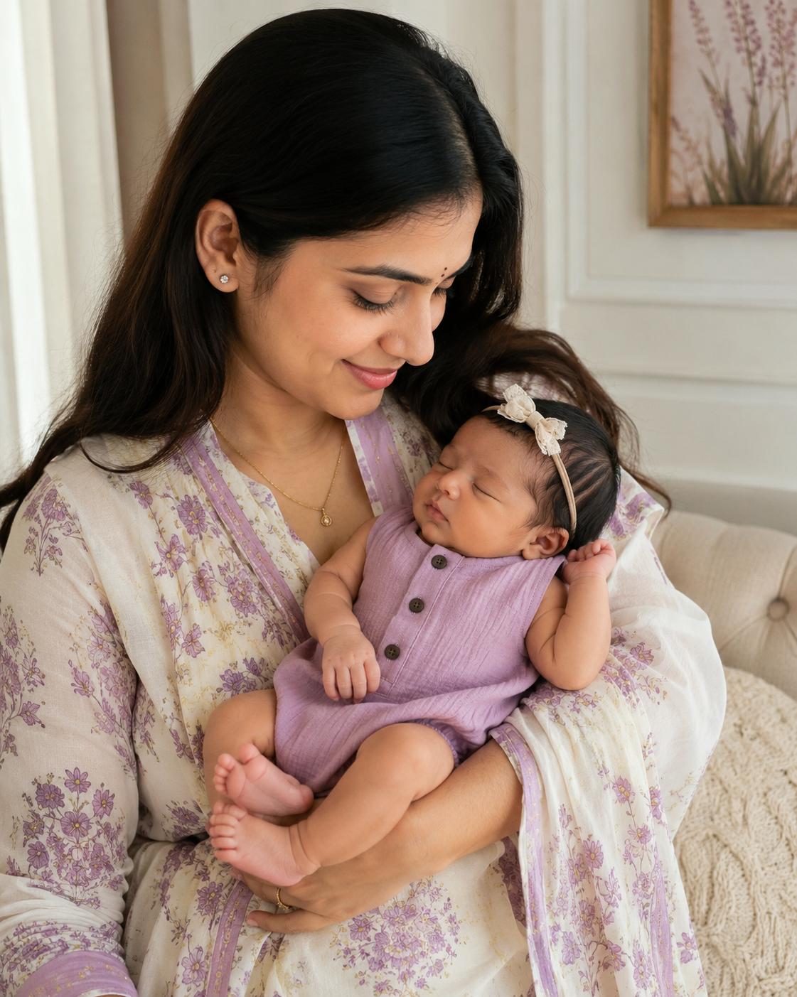 Lavender Mist Muslin Onesie