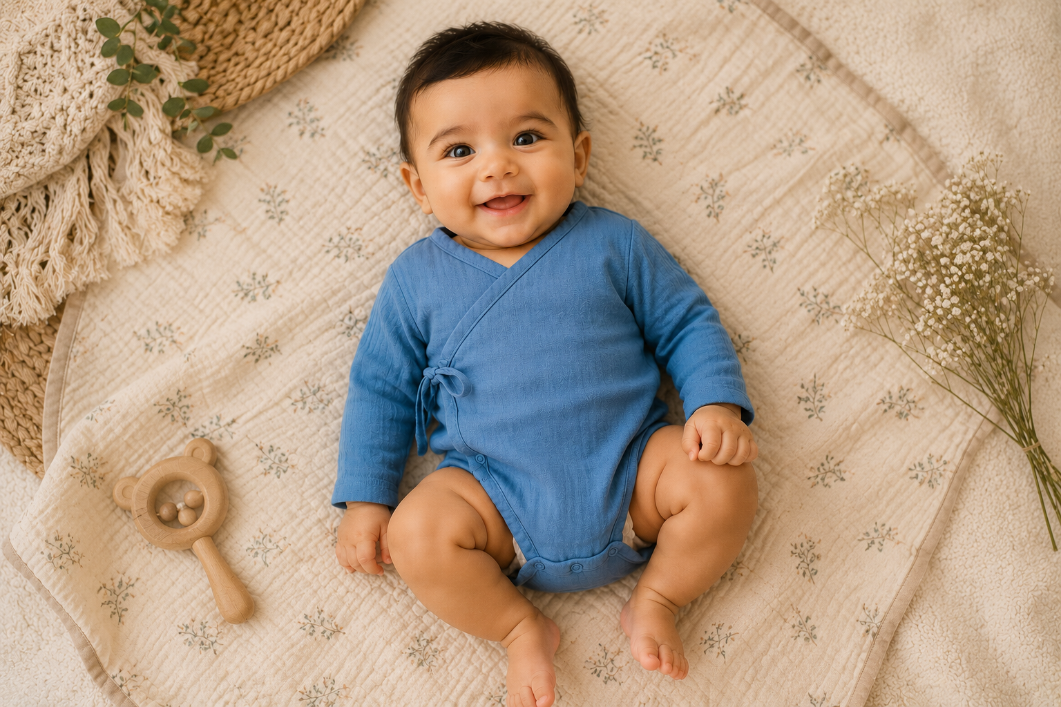 Ocean Breeze Kimono Muslin Onesie