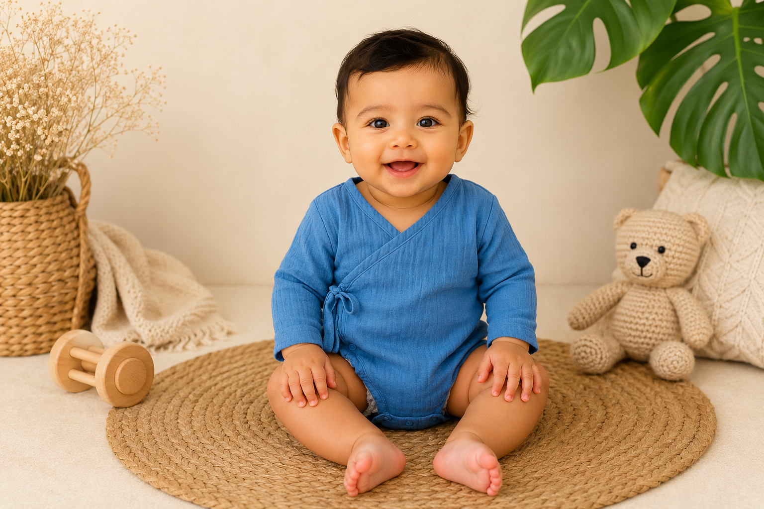 Ocean Breeze Kimono Muslin Onesie