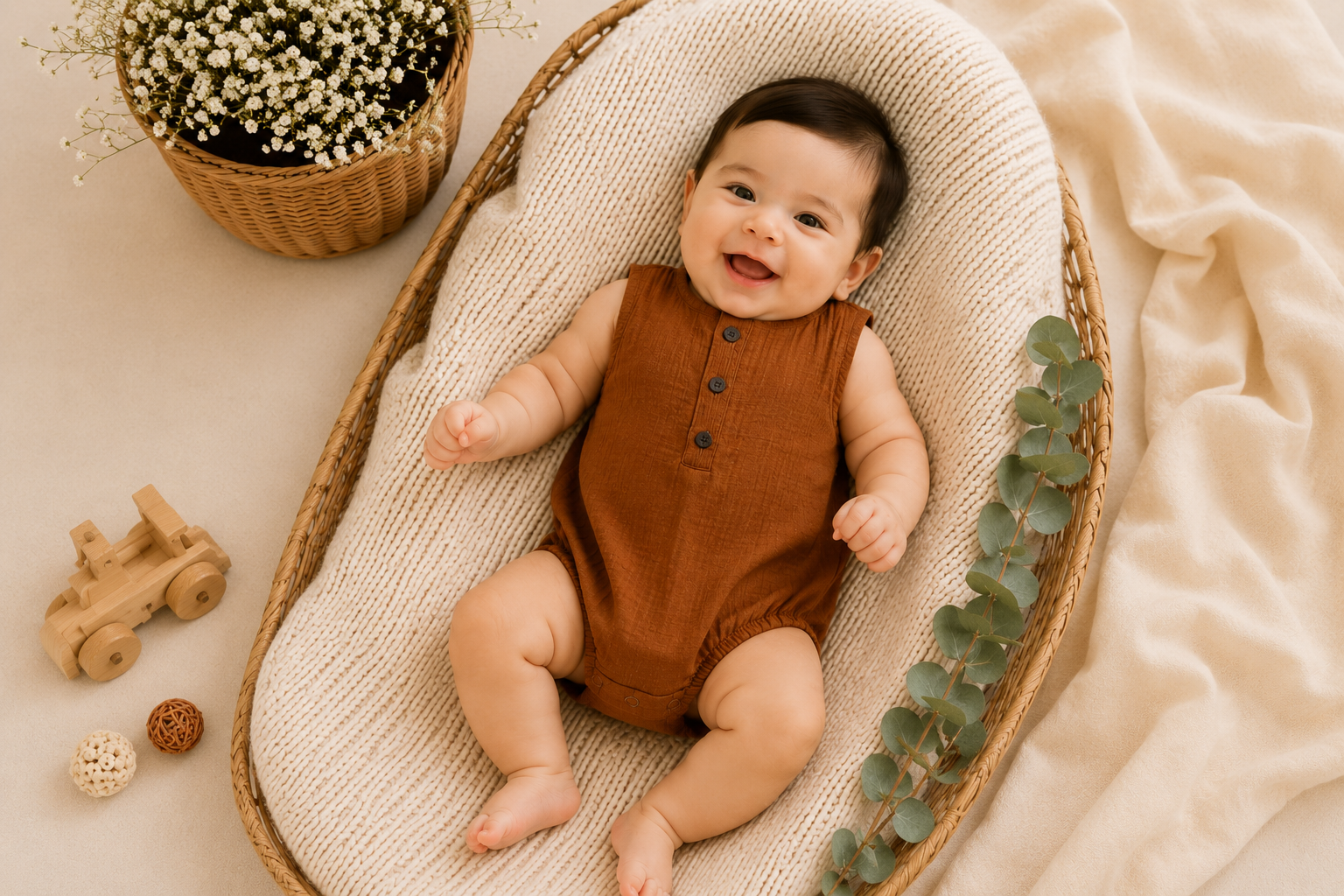 Cinnamon Earth Muslin Onesie