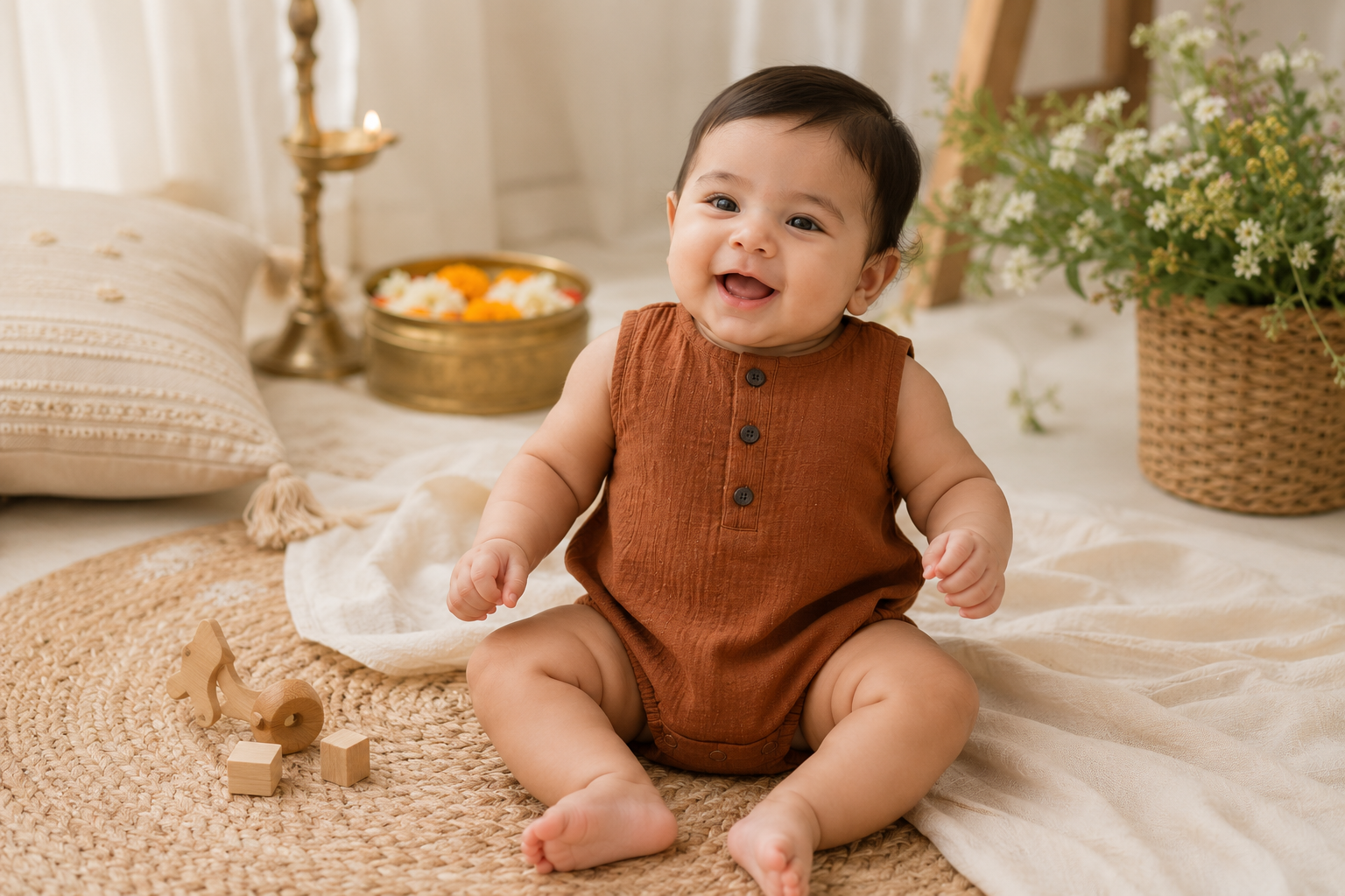 Cinnamon Earth Muslin Onesie
