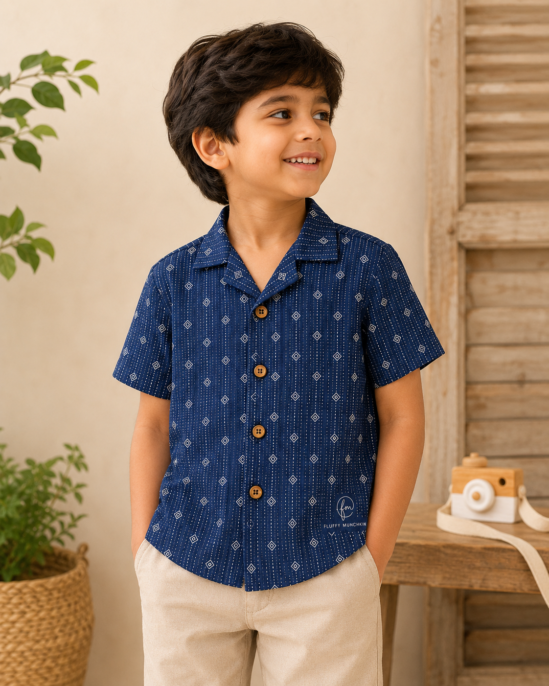 Midnight Geo cotton Shirt