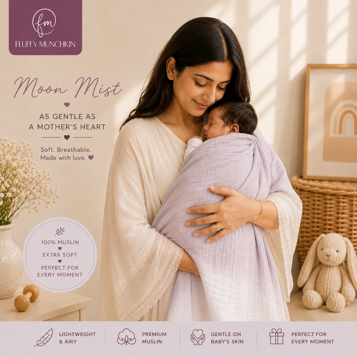 Ombre Dreams – Muslin Swaddle Set (Pack of 4)