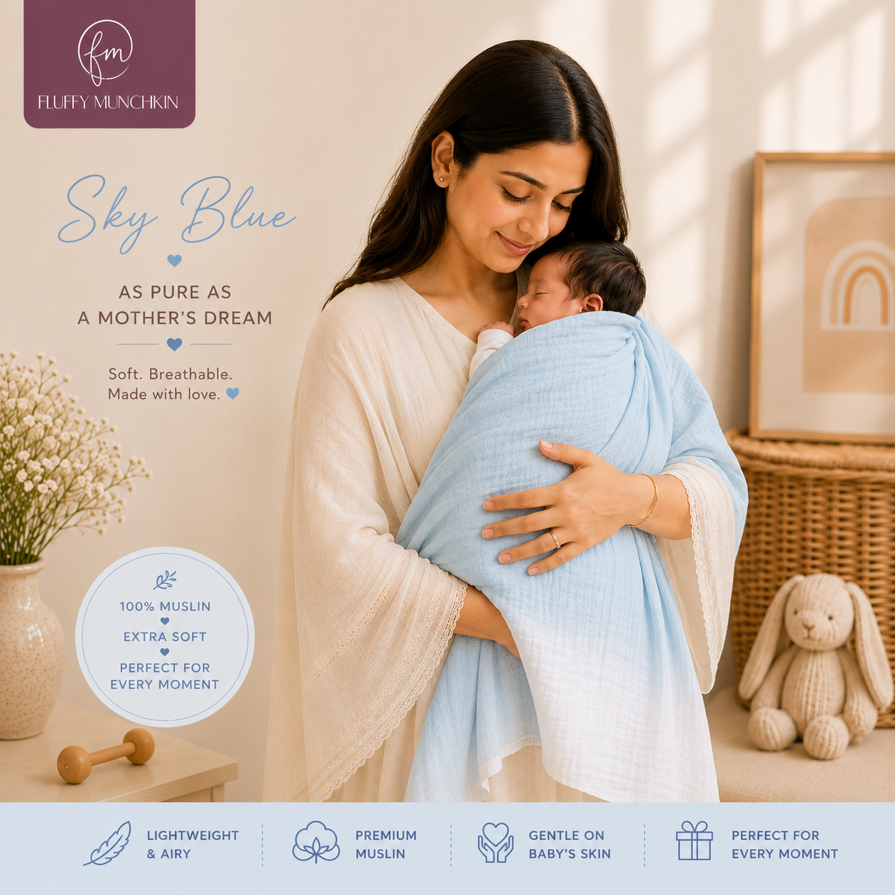 Ombre Dreams – Muslin Swaddle Set (Pack of 4)