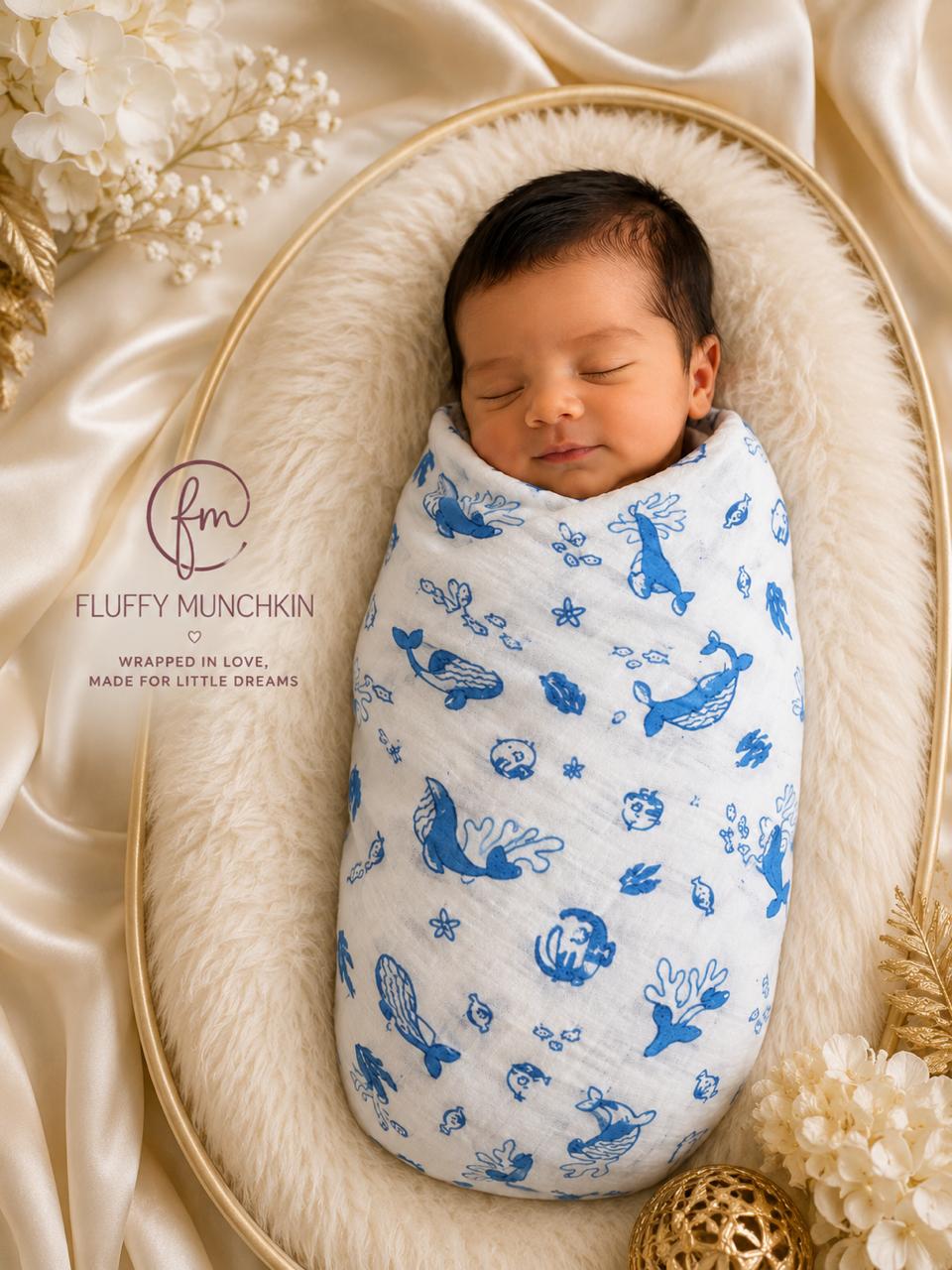 Ocean Dreams Premium Muslin Swaddle