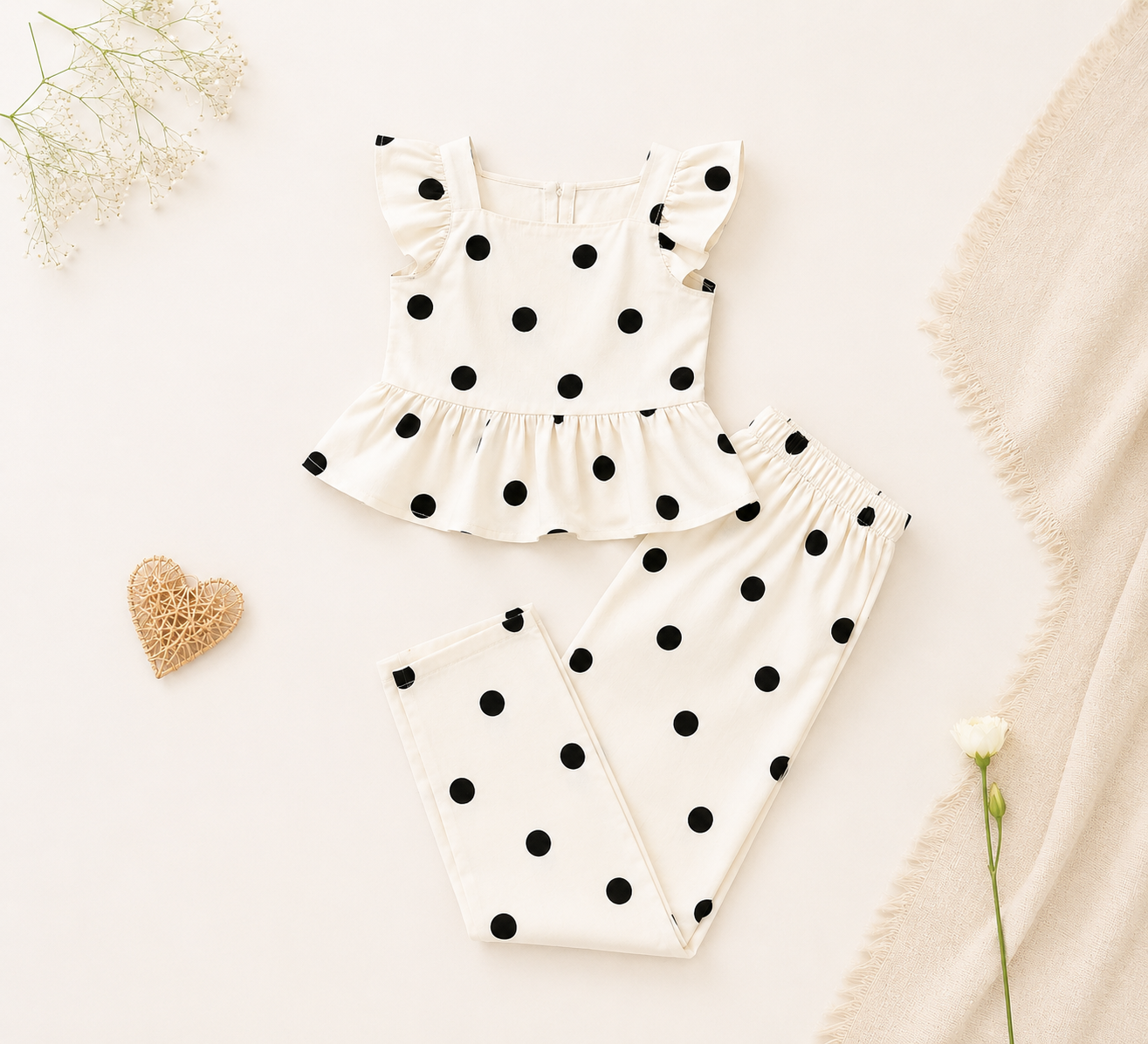 Midnight Polka Premium Cotton Co-Ord Set