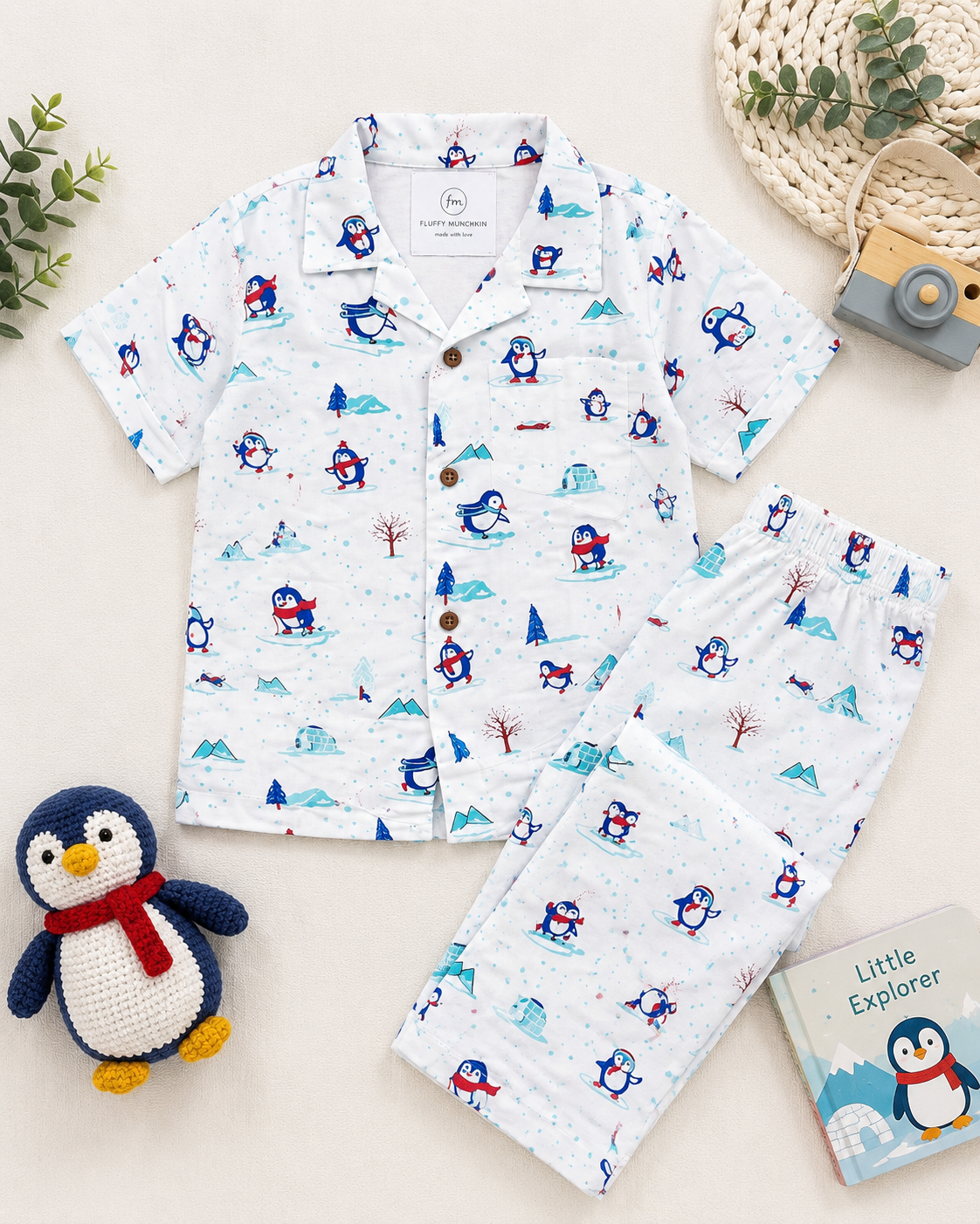 Polar Pals Muslin Pyjama Set