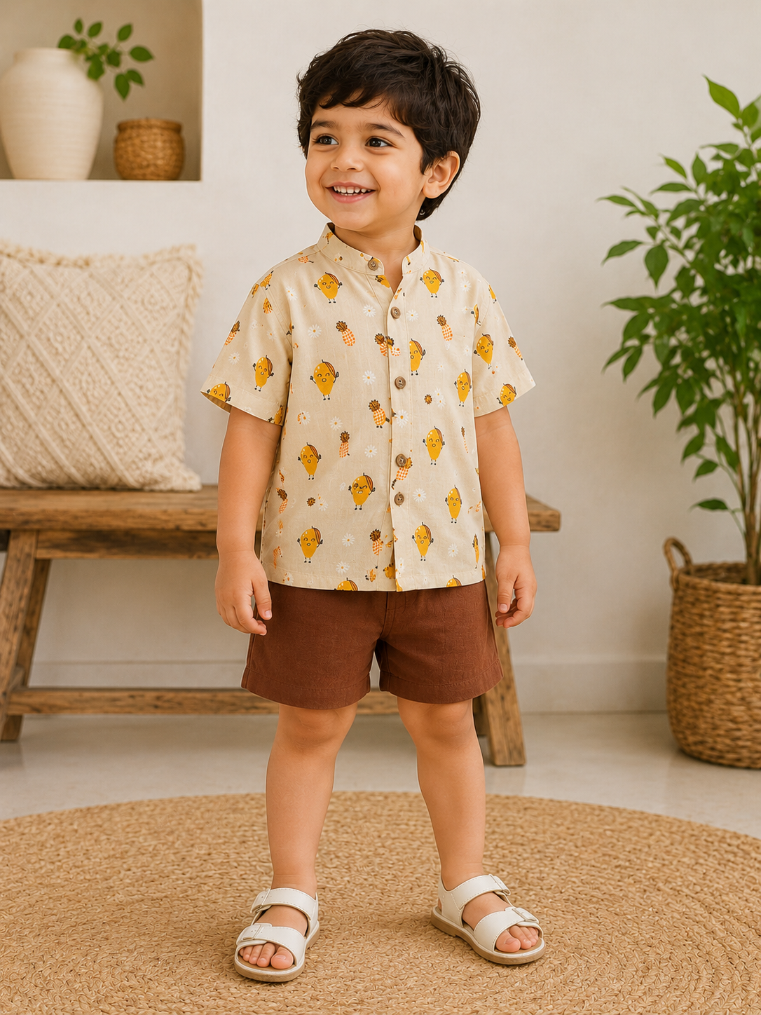 Happy Mango Muslin Cotton Co-ord Set