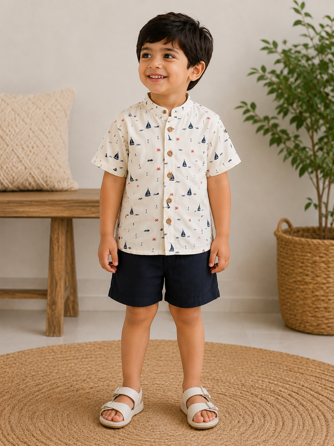 Little Sailor Muslin Cotton Co-ord Set