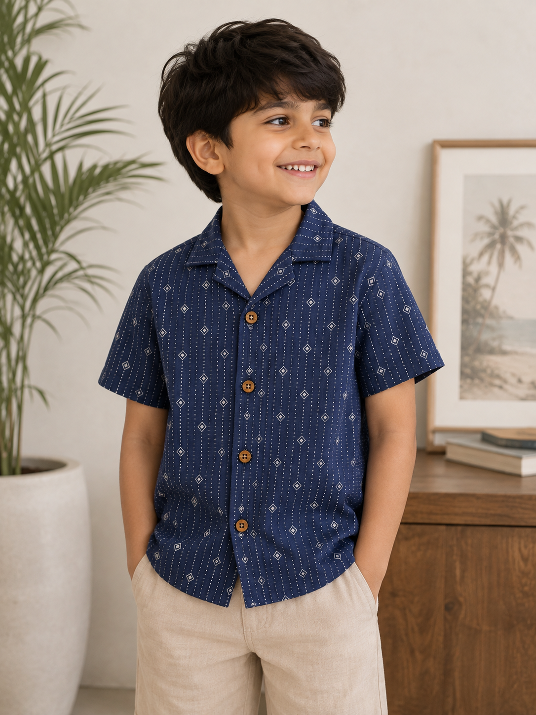 Midnight Geo Premium cotton Shirt